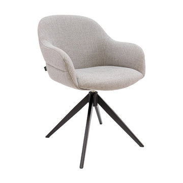 Drehstuhl – Strukturstoff Bezug, Drehbares Metallgestell, Graue Farbe - Noel | Kick Collection