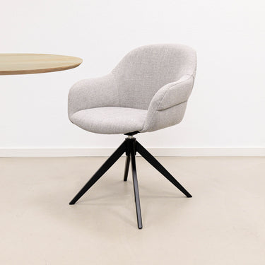 Swivel Chair - Chenille Upholstery, Metal Frame, Swivel Function, Grey – Noel | Kick Collection