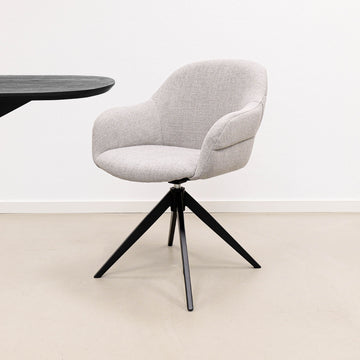 Drehstuhl – Strukturstoff Bezug, Drehbares Metallgestell, Graue Farbe - Noel | Kick Collection