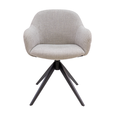 Swivel Chair - Chenille Upholstery, Metal Frame, Swivel Function, Grey – Noel | Kick Collection