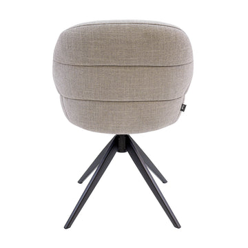 Drehstuhl – Strukturstoff Bezug, Drehbares Metallgestell, Graue Farbe - Noel | Kick Collection