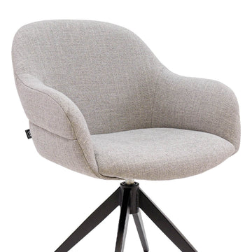 Drehstuhl – Strukturstoff Bezug, Drehbares Metallgestell, Graue Farbe - Noel | Kick Collection