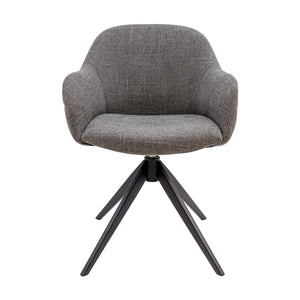Drehstuhl – Strukturstoff Bezug, Drehbares Metallgestell, Dunkelgraue Farbe - Noel | Kick Collection