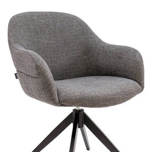 Drehstuhl – Strukturstoff Bezug, Drehbares Metallgestell, Dunkelgraue Farbe - Noel | Kick Collection