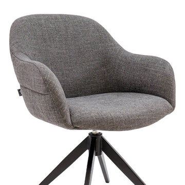 Drehstuhl – Strukturstoff Bezug, Drehbares Metallgestell, Dunkelgraue Farbe - Noel | Kick Collection