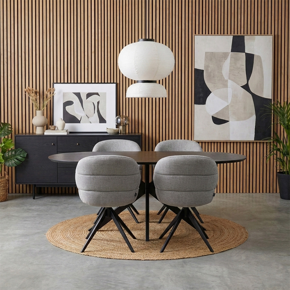 Drehstuhl – Strukturstoff Bezug, Drehbares Metallgestell, Dunkelgraue Farbe - Noel | Kick Collection