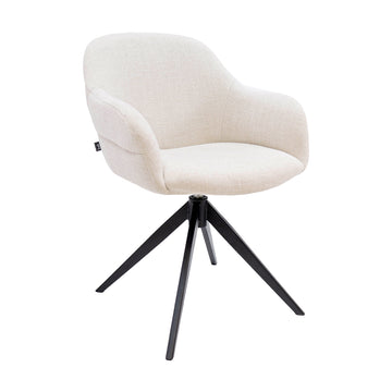 Drehstuhl – Strukturstoff Bezug, Drehbares Metallgestell, Champagne Farbe - Noel | Kick Collection