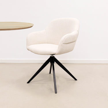 Swivel chair - Chenille cover, metal frame, swivel function, Champagne – Noel | Kick Collection