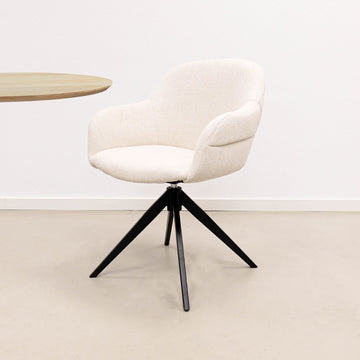 Drehstuhl – Strukturstoff Bezug, Drehbares Metallgestell, Champagne Farbe - Noel | Kick Collection