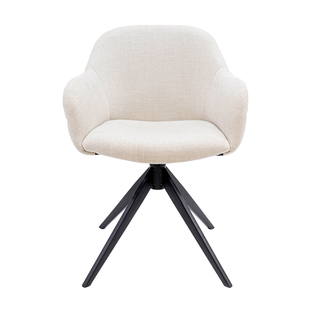 Drehstuhl – Strukturstoff Bezug, Drehbares Metallgestell, Champagne Farbe - Noel | Kick Collection