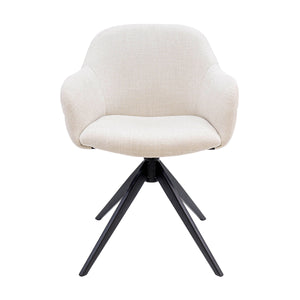 Drehstuhl – Strukturstoff Bezug, Drehbares Metallgestell, Champagne Farbe - Noel | Kick Collection