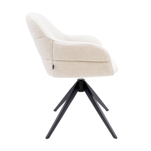 Drehstuhl – Strukturstoff Bezug, Drehbares Metallgestell, Champagne Farbe - Noel | Kick Collection