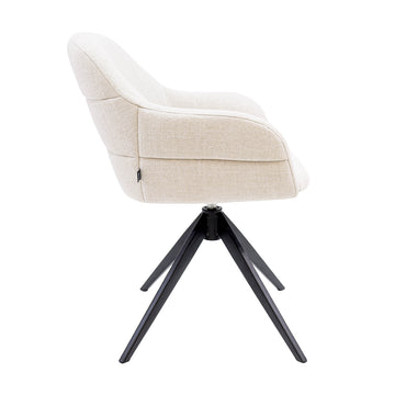 Drehstuhl – Strukturstoff Bezug, Drehbares Metallgestell, Champagne Farbe - Noel | Kick Collection