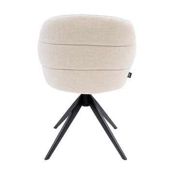 Drehstuhl – Strukturstoff Bezug, Drehbares Metallgestell, Champagne Farbe - Noel | Kick Collection