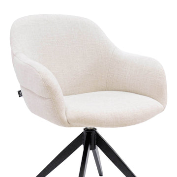 Drehstuhl – Strukturstoff Bezug, Drehbares Metallgestell, Champagne Farbe - Noel | Kick Collection