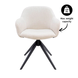 Drehstuhl – Strukturstoff Bezug, Drehbares Metallgestell, Champagne Farbe - Noel | Kick Collection