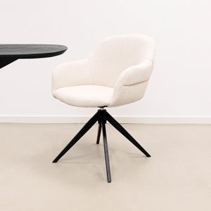 Drehstuhl – Strukturstoff Bezug, Drehbares Metallgestell, Champagne Farbe - Noel | Kick Collection