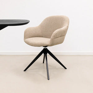 Drehstuhl – Strukturstoff Bezug, Drehbares Metallgestell, Taupe Farbe - Noel | Kick Collection
