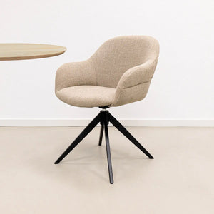 Drehstuhl – Strukturstoff Bezug, Drehbares Metallgestell, Taupe Farbe - Noel | Kick Collection