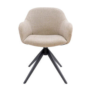 Drehstuhl – Strukturstoff Bezug, Drehbares Metallgestell, Taupe Farbe - Noel | Kick Collection