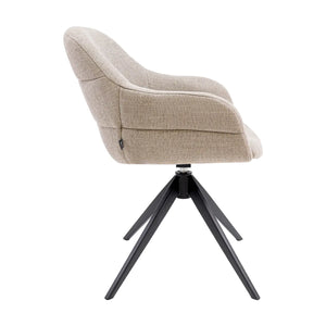 Drehstuhl – Strukturstoff Bezug, Drehbares Metallgestell, Taupe Farbe - Noel | Kick Collection