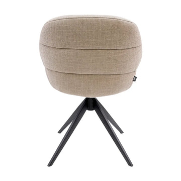Drehstuhl – Strukturstoff Bezug, Drehbares Metallgestell, Taupe Farbe - Noel | Kick Collection