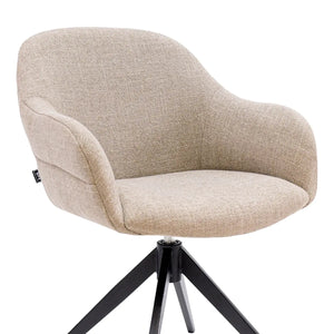 Drehstuhl – Strukturstoff Bezug, Drehbares Metallgestell, Taupe Farbe - Noel | Kick Collection