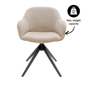 Drehstuhl – Strukturstoff Bezug, Drehbares Metallgestell, Taupe Farbe - Noel | Kick Collection