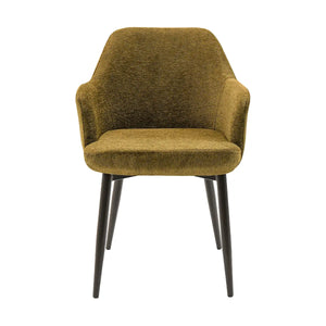 Esszimmerstuhl – Texture Stoff, Metallgestell Schwarz, Grüne Farbe - Jodi | Kick Collection