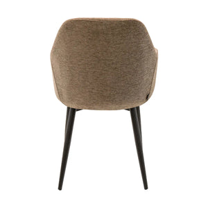 Esszimmerstuhl – Texture Stoff, Metallgestell Schwarz, Taupe Farbe - Jodi | Kick Collection