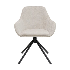 Drehstuhl – Texture Stoff, 360° Drehfunktion, Champagner Farbe - Jule | Kick Collection