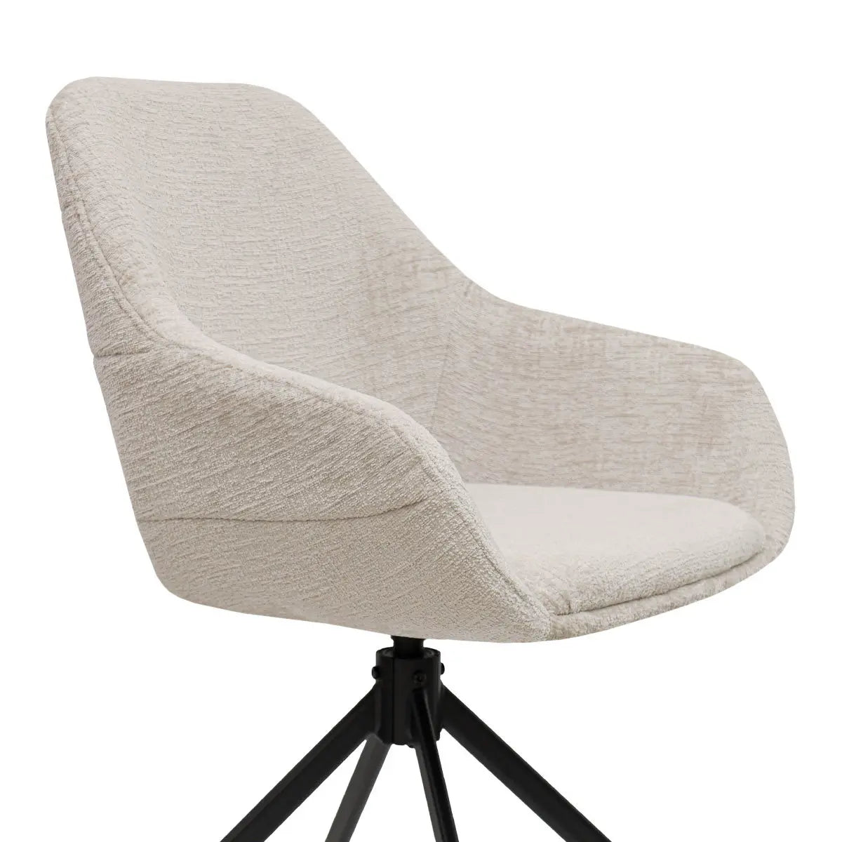 Drehstuhl – Texture Stoff, 360° Drehfunktion, Champagner Farbe - Jule | Kick Collection
