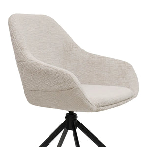Drehstuhl – Texture Stoff, 360° Drehfunktion, Champagner Farbe - Jule | Kick Collection