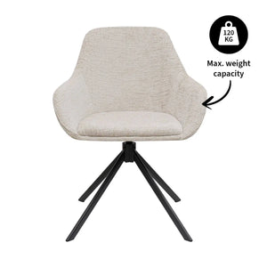 Drehstuhl – Texture Stoff, 360° Drehfunktion, Champagner Farbe - Jule | Kick Collection