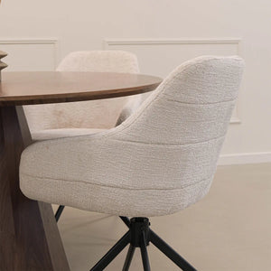 Drehstuhl – Texture Stoff, 360° Drehfunktion, Champagner Farbe - Jule | Kick Collection