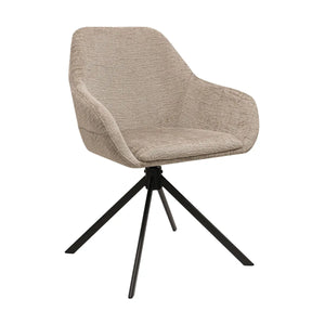 Drehstuhl – Texture Stoff, 360° Drehfunktion, Beige Farbe - Jule | Kick Collection