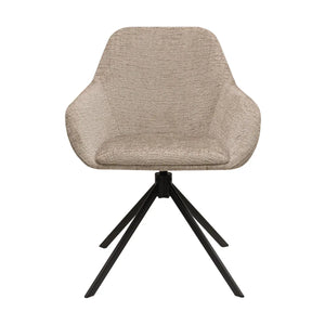Drehstuhl – Texture Stoff, 360° Drehfunktion, Beige Farbe - Jule | Kick Collection