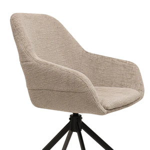 Drehstuhl – Texture Stoff, 360° Drehfunktion, Beige Farbe - Jule | Kick Collection