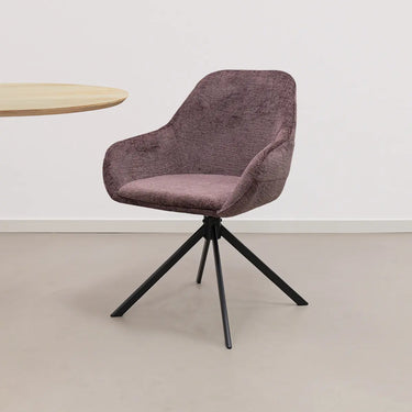 Drehstuhl – Violetter Stoff, Schwarzes Gestell, Feine Steppung - Jule | Kick Collection