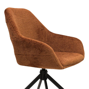 Drehstuhl – Texture Stoff, 360° Drehfunktion, Terra Farbe - Jule | Kick Collection