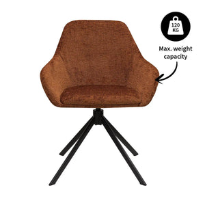 Drehstuhl – Texture Stoff, 360° Drehfunktion, Terra Farbe - Jule | Kick Collection