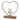 Candle holder with silver metal heart, mango wood base & decorative style | Worm