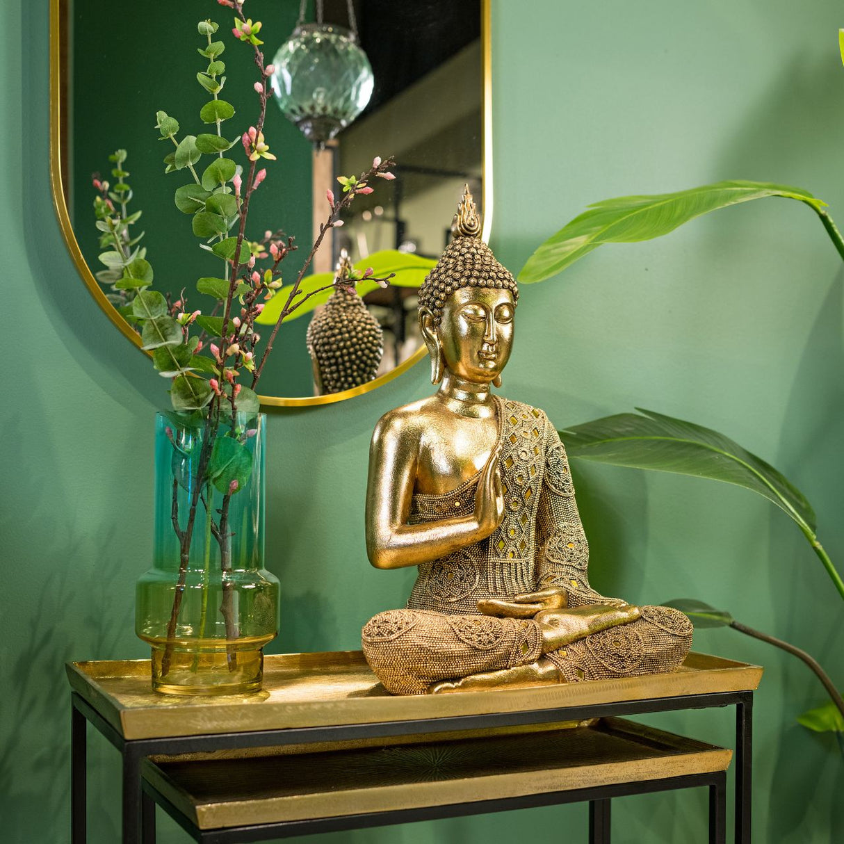 Dekofigur aus Polyresin in Gold mit glänzendem Finish, detailreicher Skulptur-Optik & freistehendem Standdesign | Wurm