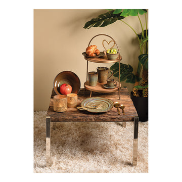 Display Stand made of Mango Wood & Metal, Warm Brown, Stable - Etagere | Wurm
