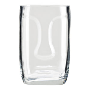 Vase aus transparentem Glas & modernem Dekorationsstil – Gesicht | Wurm