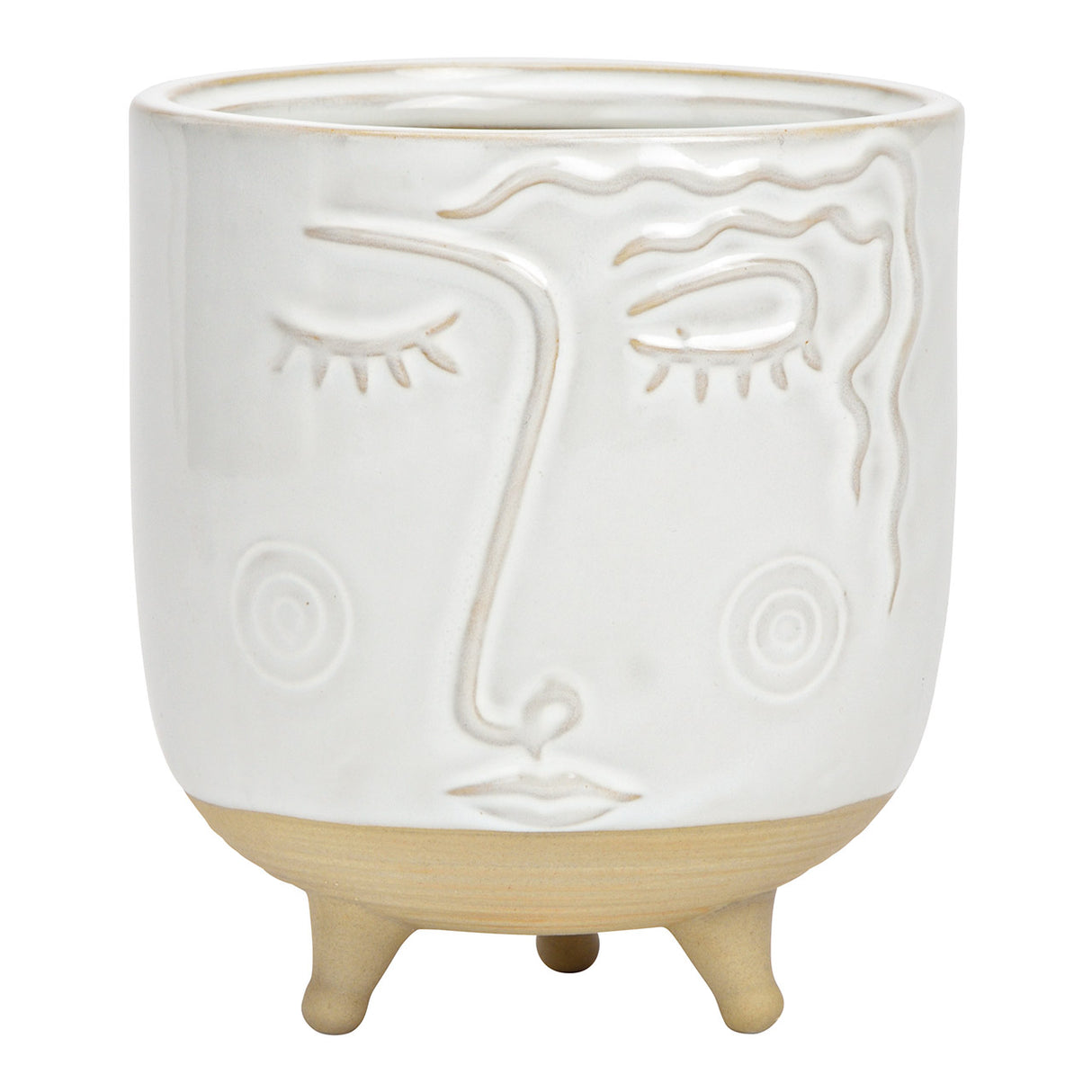 Vase Künstlerisches Gesicht-Design, Hochwertiges Porzellan in Weiß/Beige, Stilvoll & Dekorativ | Wurm
