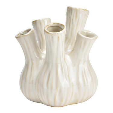 Vase made of white ceramic with a smooth surface & minimalist style | Worm