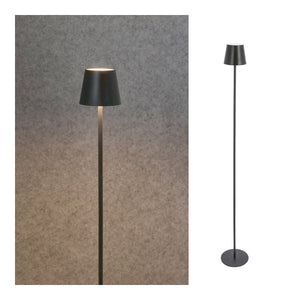 LED-Stehleuchte aus Metall mit warmweißem Licht, stufenloser Dimmfunktion, schlankem Säulendesign und USB-Anschluss | Wurm