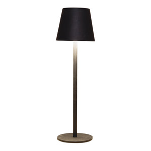 LED-Tischlampe Outdoor/Indoor mit warmweißem Licht, dimmbarer Touch-Funktion, USB-Ladekabel und mattschwarzem Metallgehäuse | Wurm