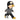 Decorative figurine of a boy with a chewing gum bubble & football made of black poly with sculpture, sports detail & stand design | Wurm